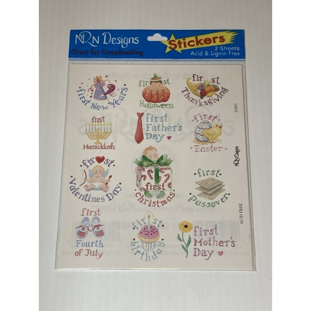 Baby's First Year Milestones Stickers 2 Sheet Pack NRN Designs